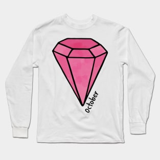 October Pink Sapphire Birthstone Long Sleeve T-Shirt